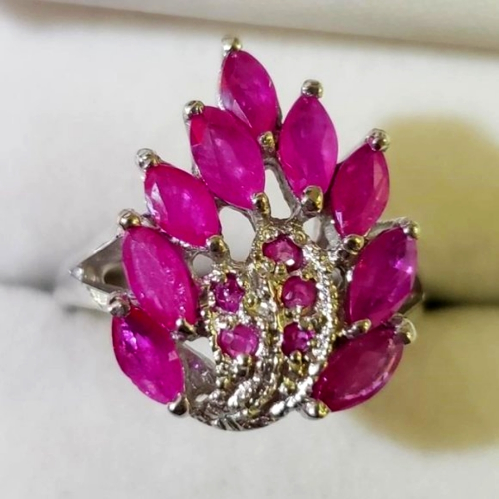 Silver Ruby Ring (~Size 8) NWT (~weight 5.85g),